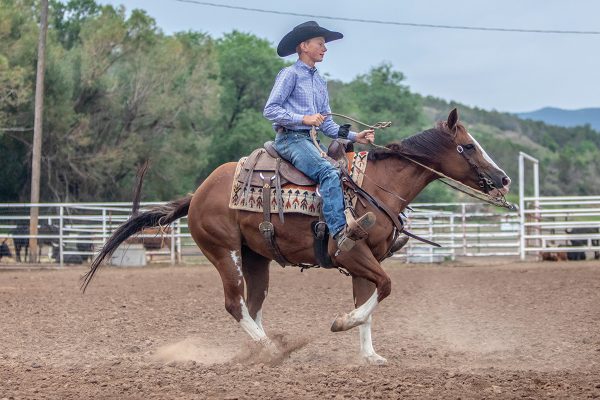 Parker Ralston performing a reining spin