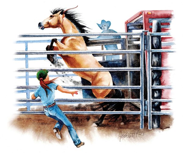 A young girl is surprised by a wild buckskin horse in this short story.