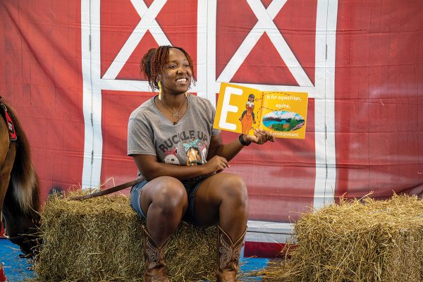 Abriana reads A to Z with Cowgirl Camryn and the first annual Cowgirl Camryn Day in Farmville, N.C. 